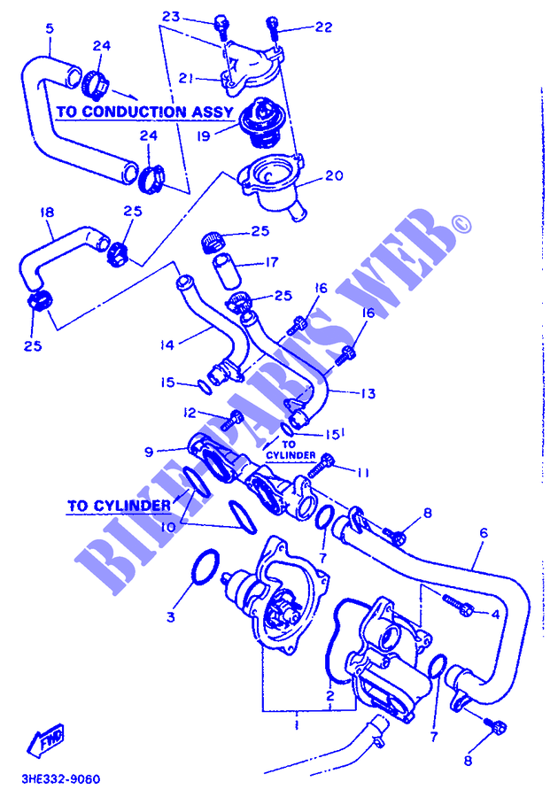 WATERPUMP для Yamaha FZR 1989