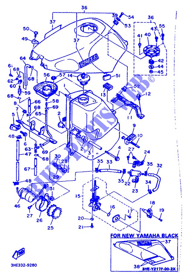 FUEL TANK для Yamaha FZR 1989
