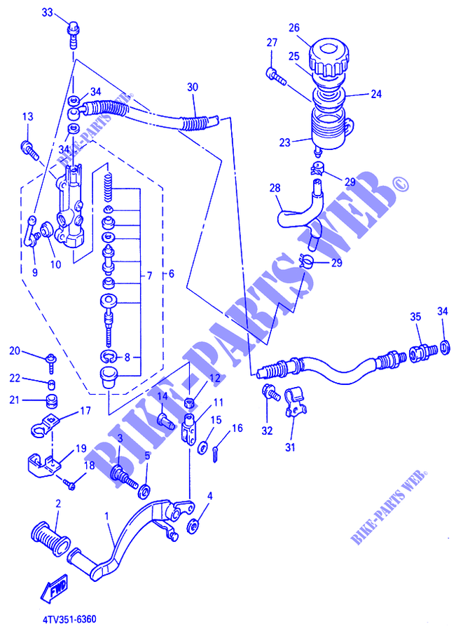 REAR BRAKE MASTER CYLINDER для Yamaha THUNDERCAT 1998