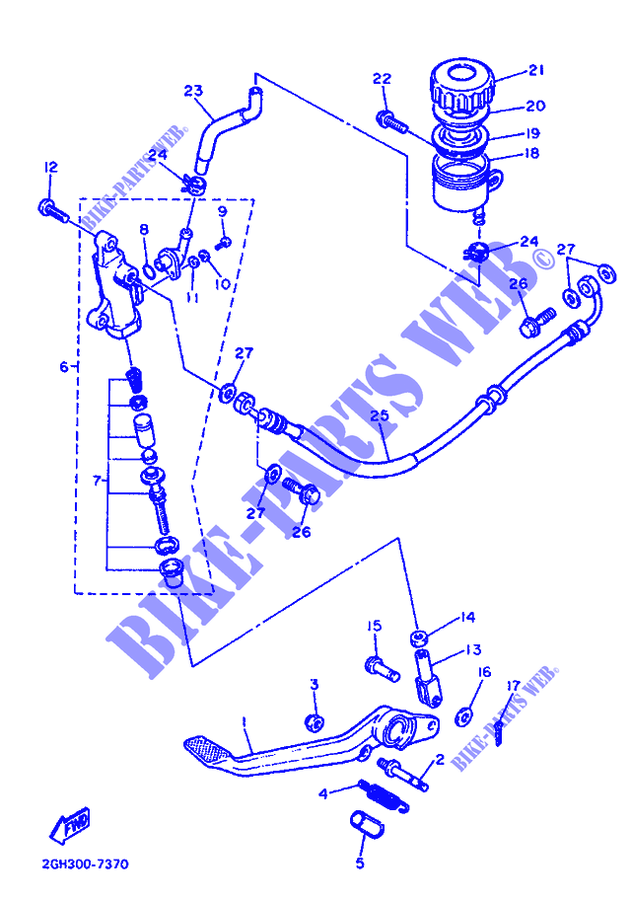 REAR BRAKE MASTER CYLINDER для Yamaha FZR 1987