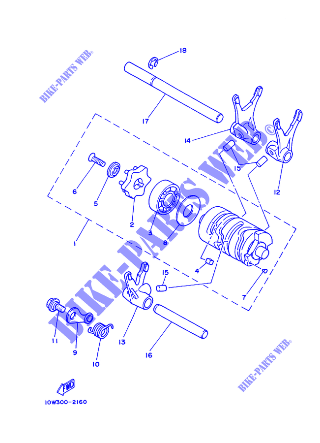 GEAR SHIFT SELECTOR DRUM / FORKS для Yamaha RDLC 1986
