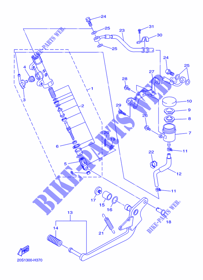 REAR BRAKE MASTER CYLINDER для Yamaha XJ6 DIVERSION 2010