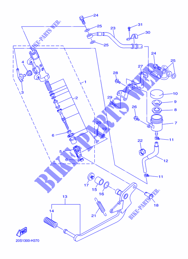 REAR BRAKE MASTER CYLINDER для Yamaha XJ6 DIVERSION 2010
