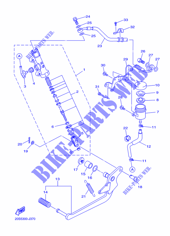 REAR BRAKE MASTER CYLINDER для Yamaha XJ6 2011