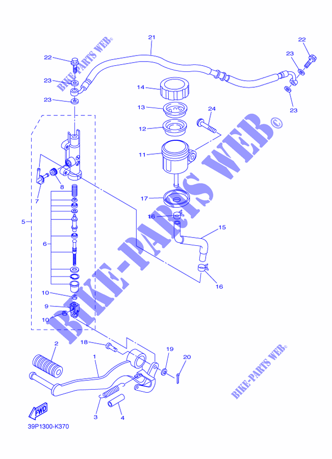 REAR BRAKE MASTER CYLINDER для Yamaha FZ8 2012