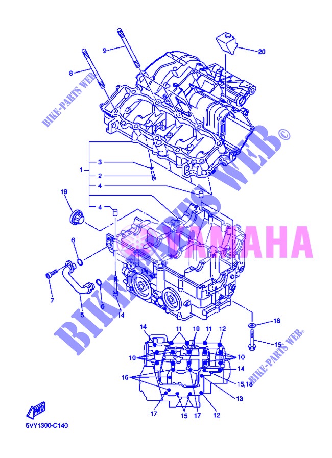 CRANKCASE для Yamaha FZ8 2013