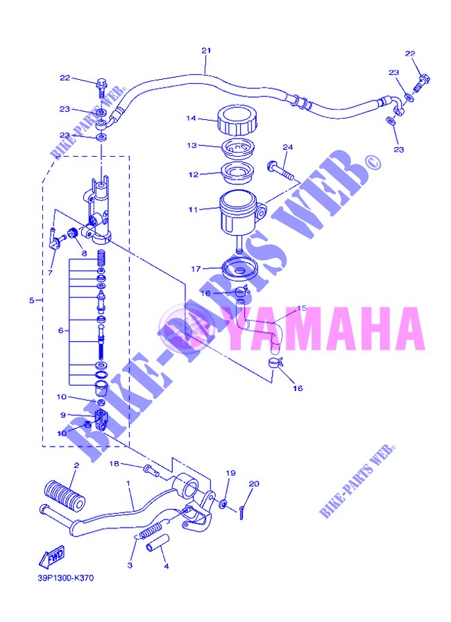 REAR BRAKE MASTER CYLINDER для Yamaha FZ8 2013