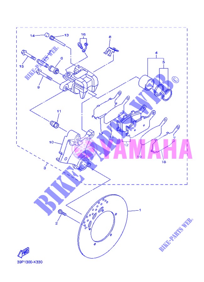 REAR BRAKE CALIPER для Yamaha FZ8 2013