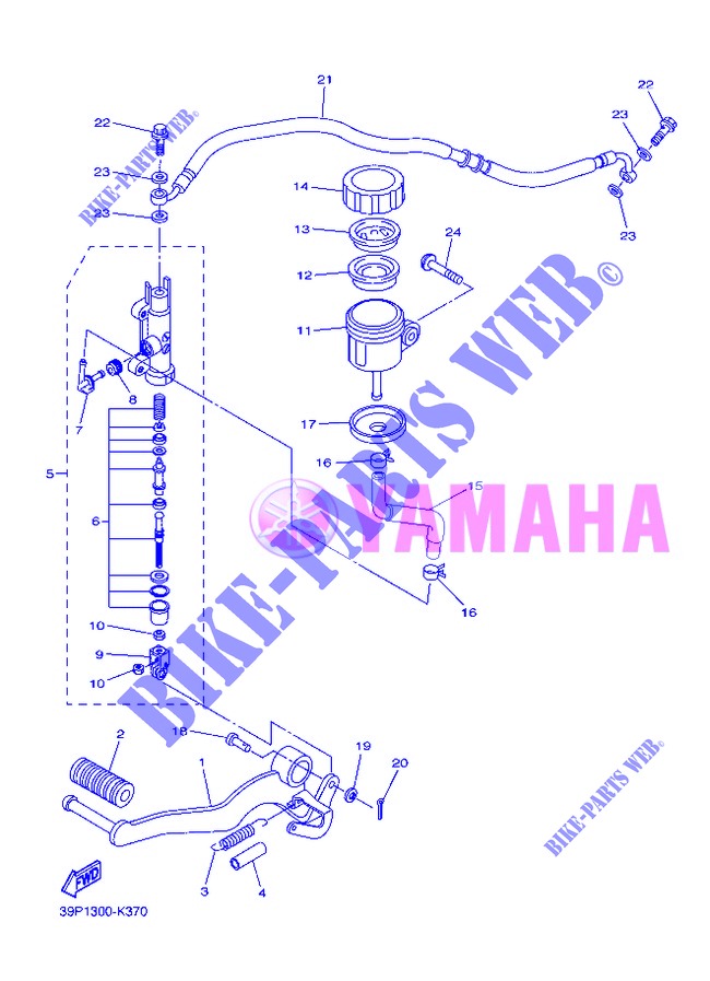 REAR BRAKE MASTER CYLINDER для Yamaha FZ8 2013