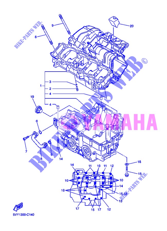 CRANKCASE для Yamaha FZ8 ABS 2013