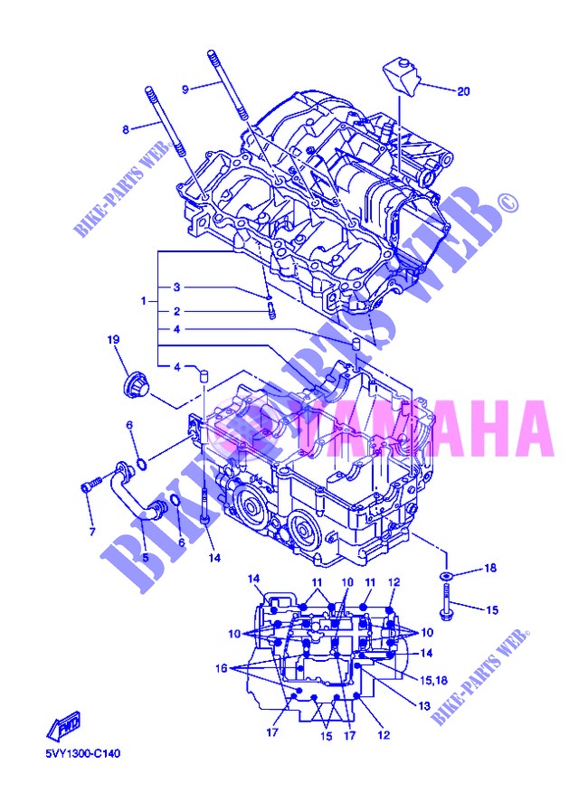 CRANKCASE для Yamaha FAZER 2013