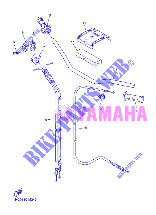 HANDLEBAR & CABLES для Yamaha WRF 2013