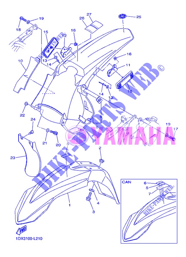 FENDER 1 для Yamaha WRF 2013