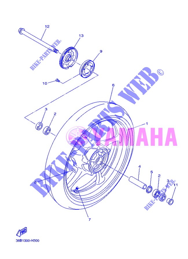 FRONT WHEEL для Yamaha XJ6 2013