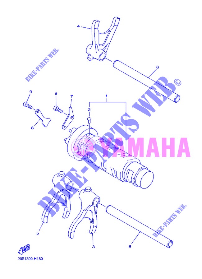 GEAR SHIFT SELECTOR DRUM / FORKS для Yamaha XJ6 2013