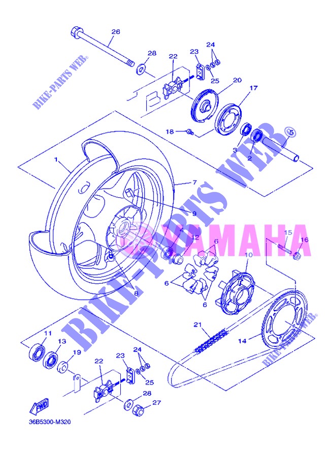 REAR WHEEL для Yamaha XJ6 ABS 2013