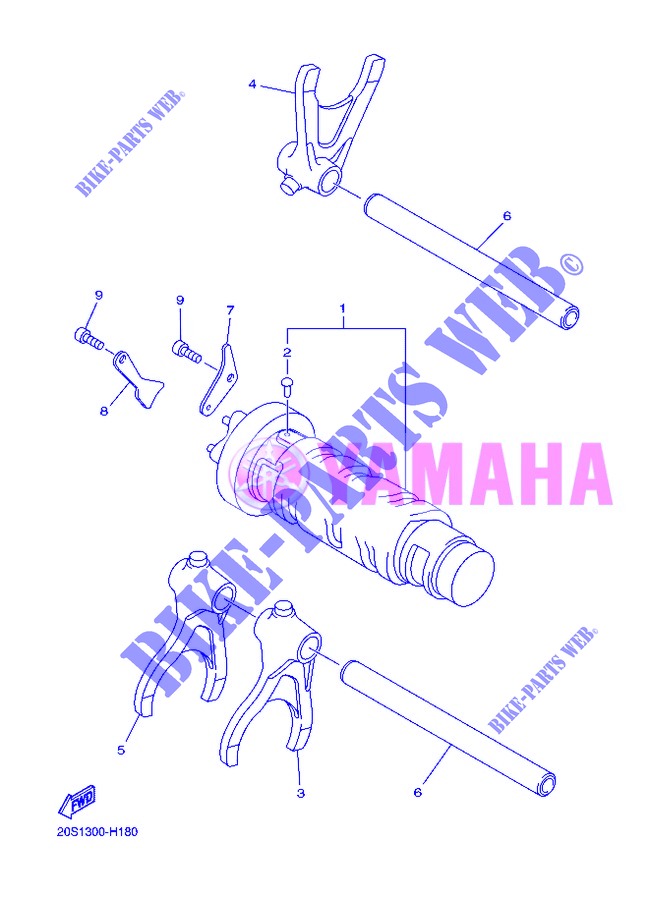 GEAR SHIFT SELECTOR DRUM / FORKS для Yamaha XJ6 2013