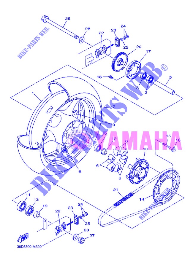 REAR WHEEL для Yamaha XJ6 2013