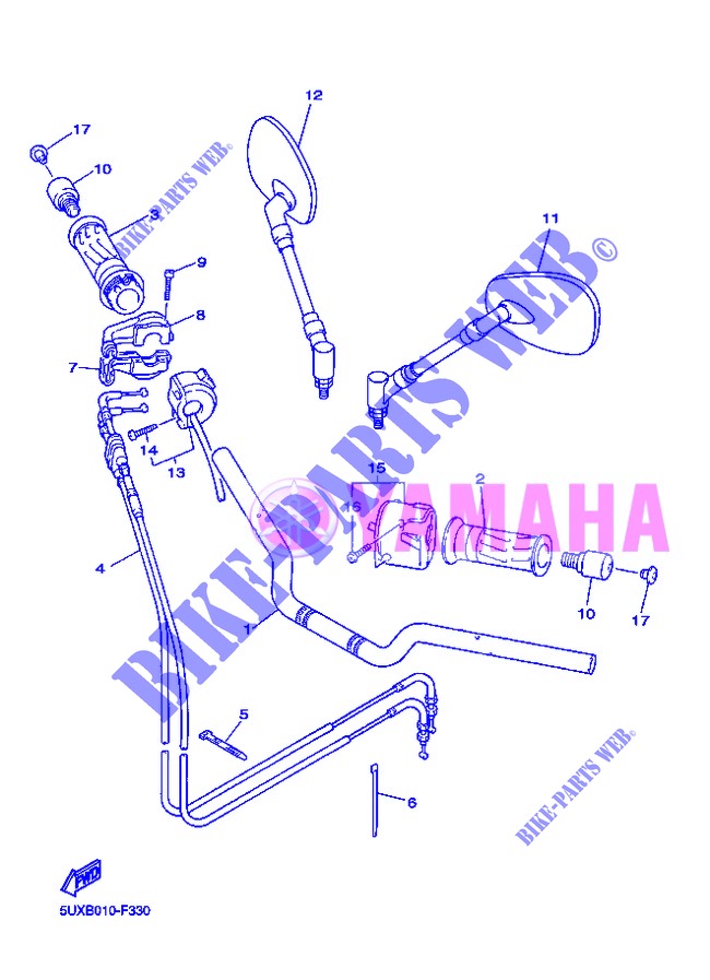 HANDLEBAR & CABLES для Yamaha XJR 2013