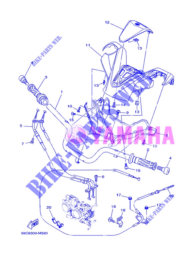 HANDLEBAR & CABLES для Yamaha TMAX 2013