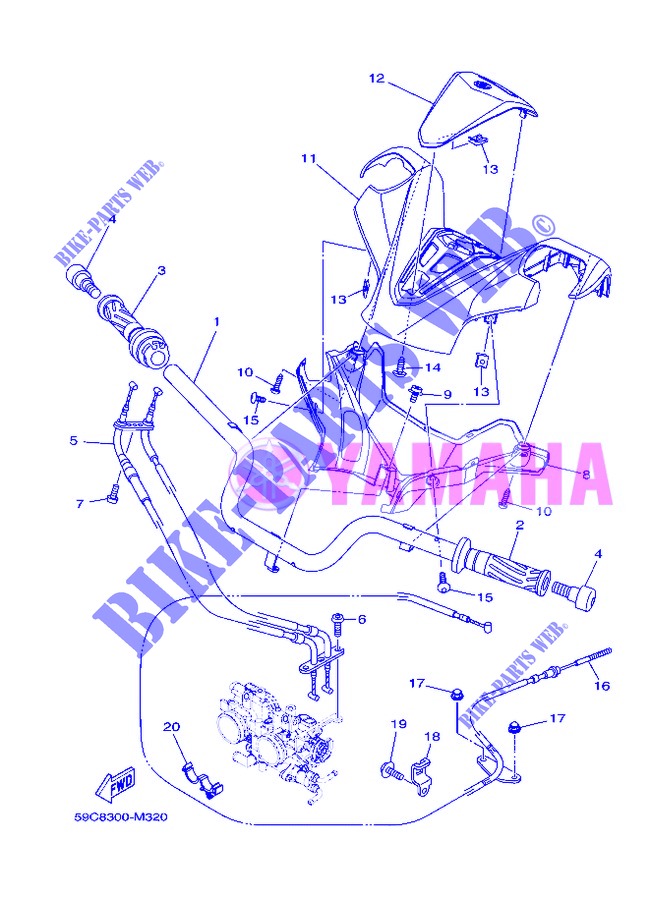 HANDLEBAR & CABLES для Yamaha TMAX ABS 2013