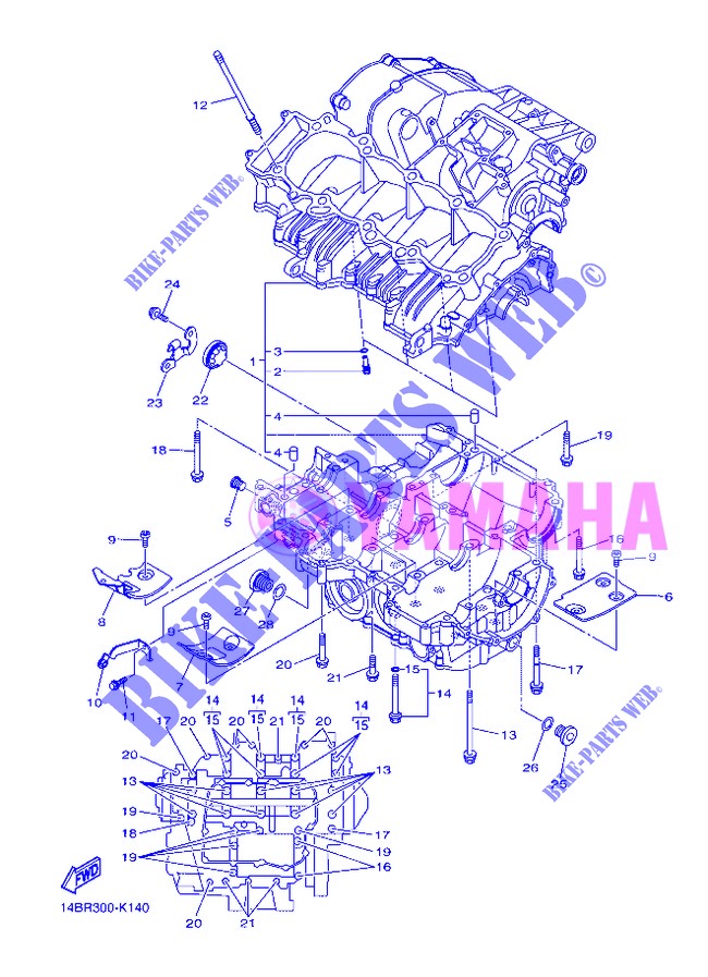 CRANKCASE для Yamaha R1 2013