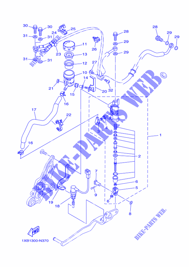 REAR BRAKE MASTER CYLINDER для Yamaha MT07 ABS 2014