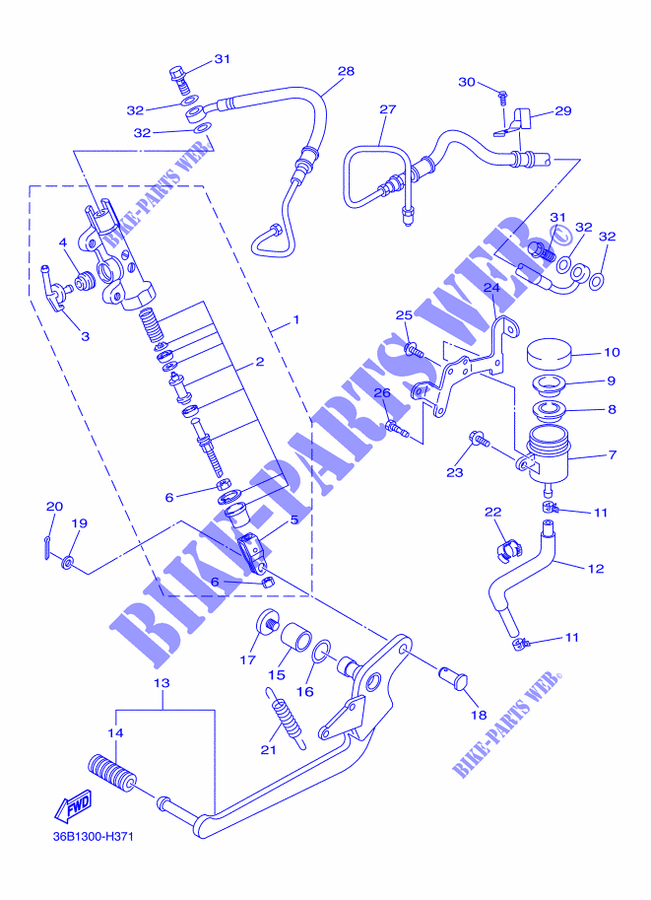 REAR BRAKE MASTER CYLINDER для Yamaha XJ6 2015