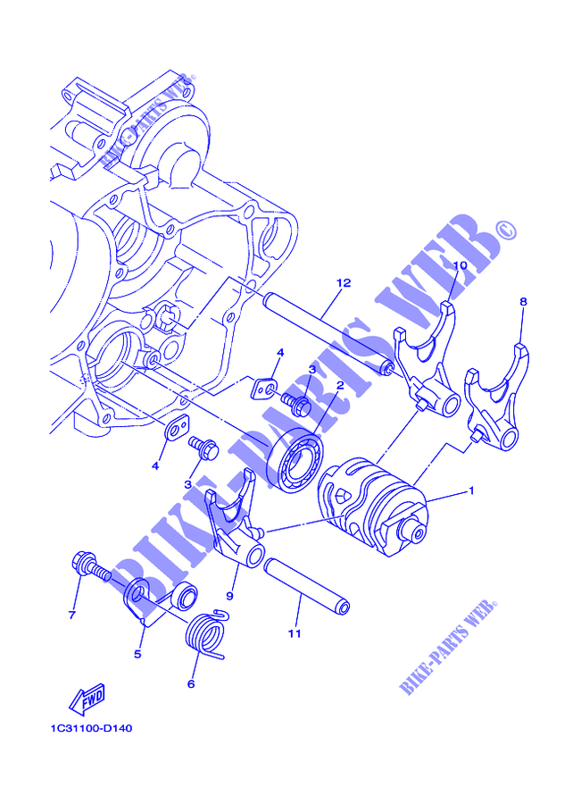 GEAR SHIFT SELECTOR DRUM / FORKS для Yamaha YZ 2015