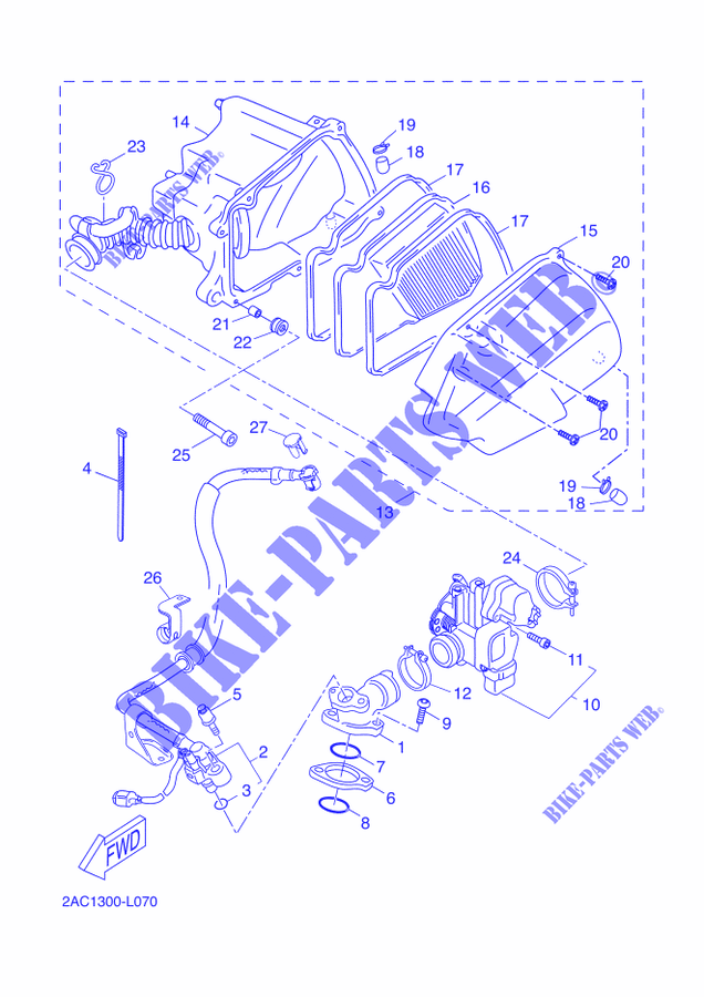 INTAKE для Yamaha AEROX 4 2016