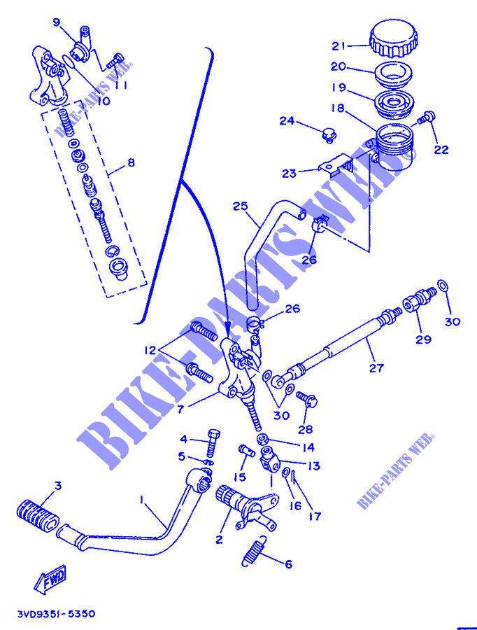 REAR BRAKE MASTER CYLINDER для Yamaha TDM 1995