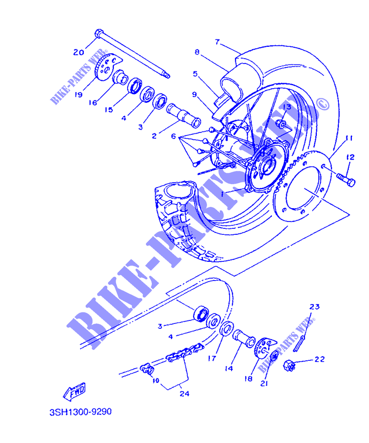 REAR WHEEL для Yamaha TDR 1991