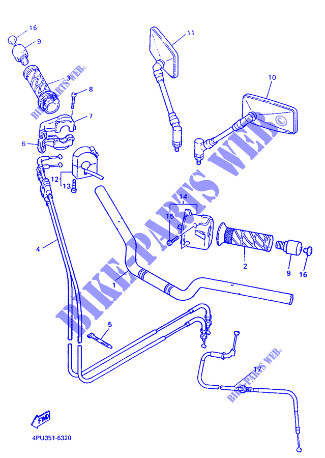 HANDLEBAR & CABLES для Yamaha XJR 1998