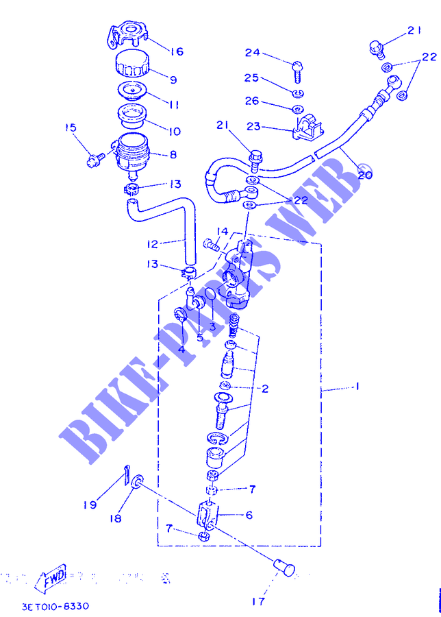 REAR BRAKE MASTER CYLINDER для Yamaha DTR 1989