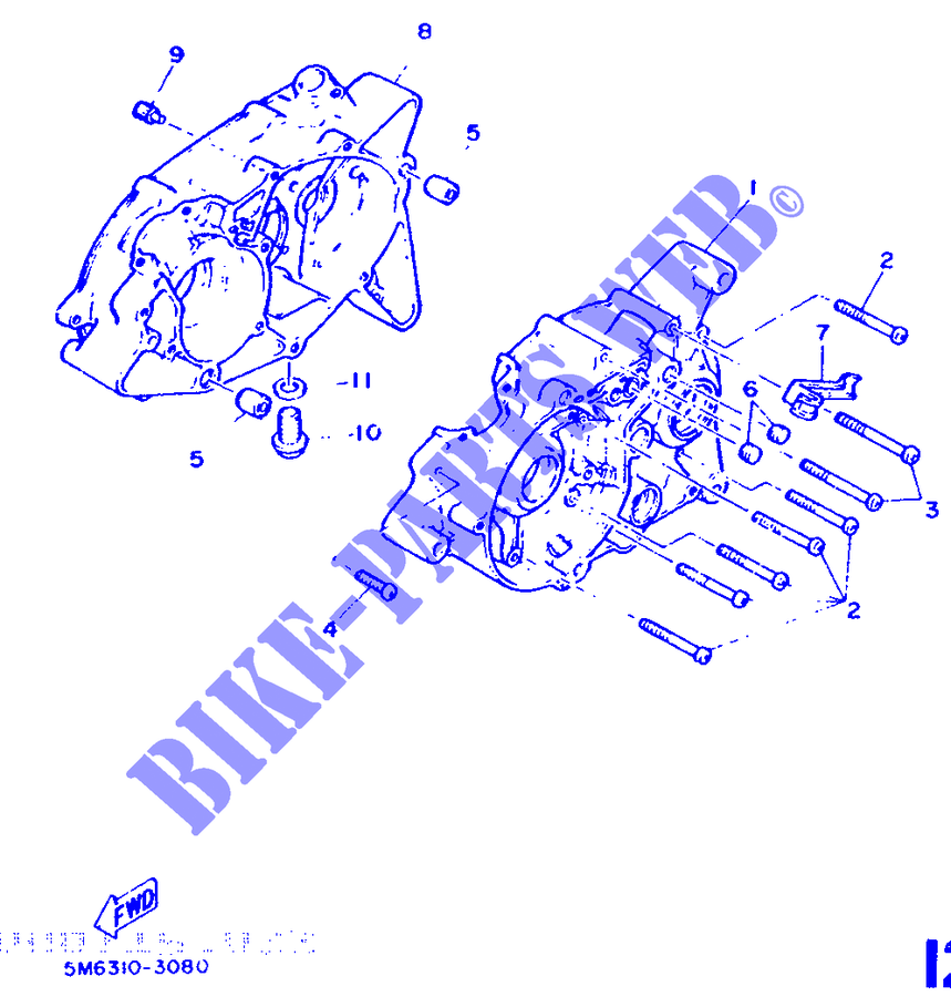 CRANKCASE для Yamaha DTMX 1986