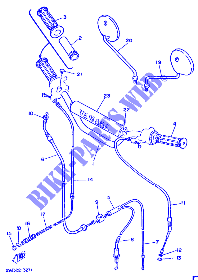 HANDLEBAR & CABLES для Yamaha DTMX 1989